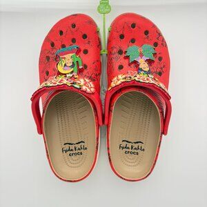 NWT Women's Size 12 Men's Size 10  Frida Kahlo Bone Red Crocs Classic Clogs